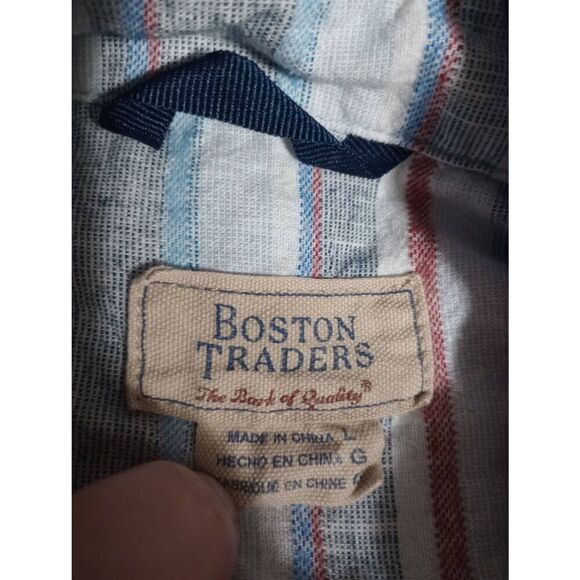 Boston Traders Shirt Men's Large Blue Button Front - Picture 4 of 6